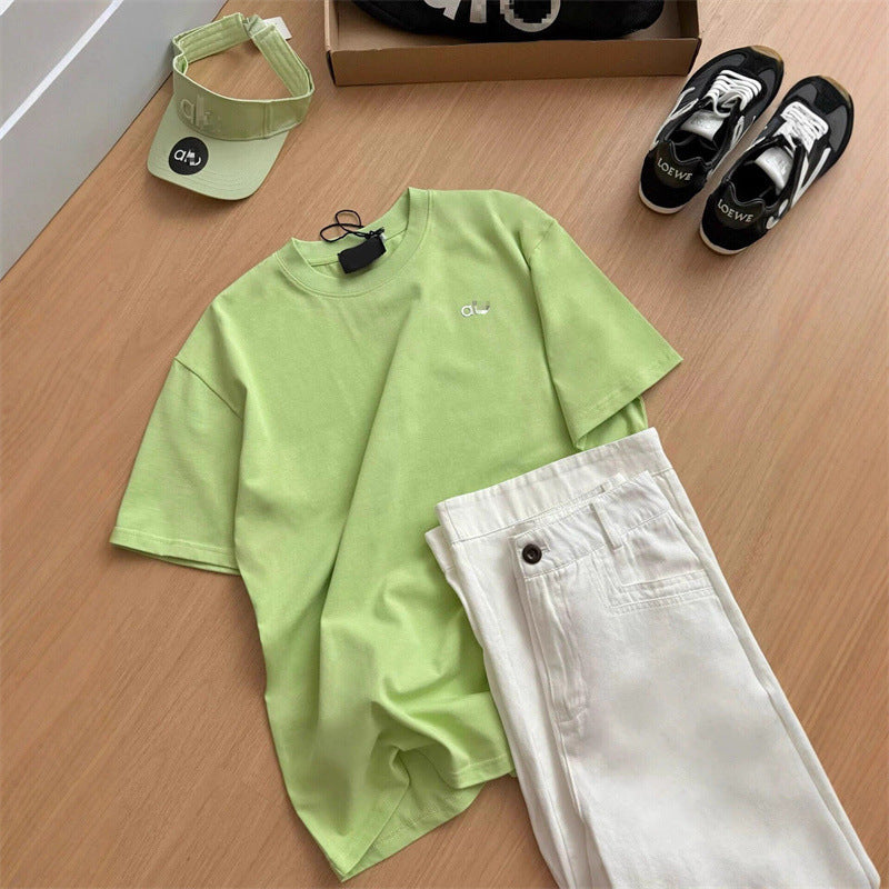 Women's Loose Casual T-Shirt | Pure Cotton Candy-Colored Short Sleeve