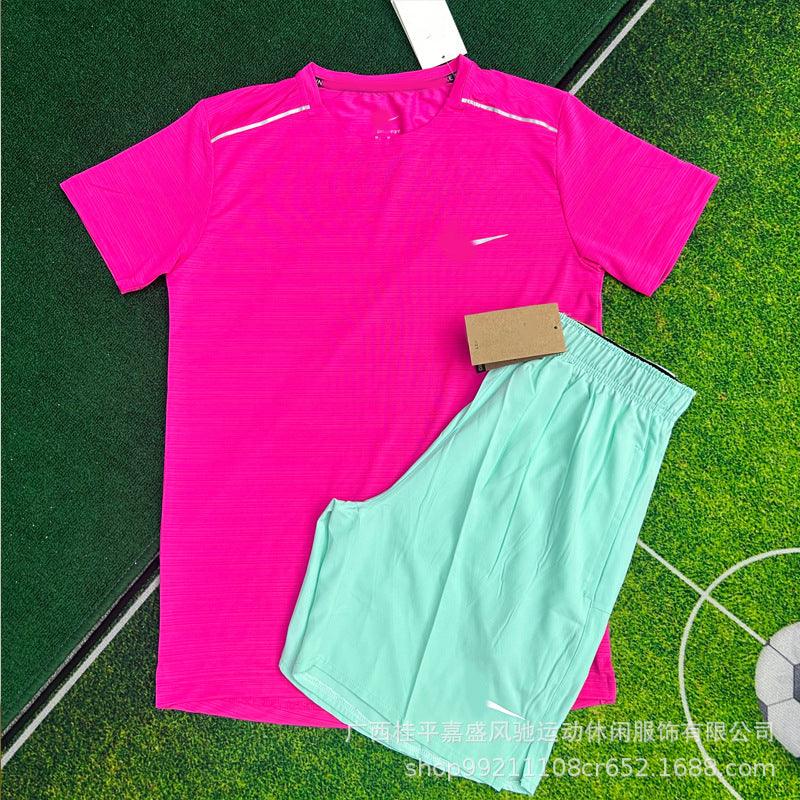 Pantalones cortos deportivos transpirables para hombre, deportes tejidos y transpirables, entrenamiento de atletismo para estudiantes, entrenamiento de atletismo, carrera, fitness, traje de secado rápido para hombres