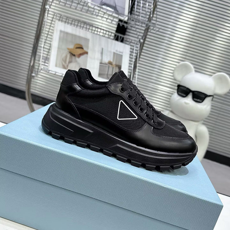 Zapatillas Spot P, nueva marca triangular, cordones de cuero informales, ropa baja, comercio internacional transfronterizo masculino de suela gruesa