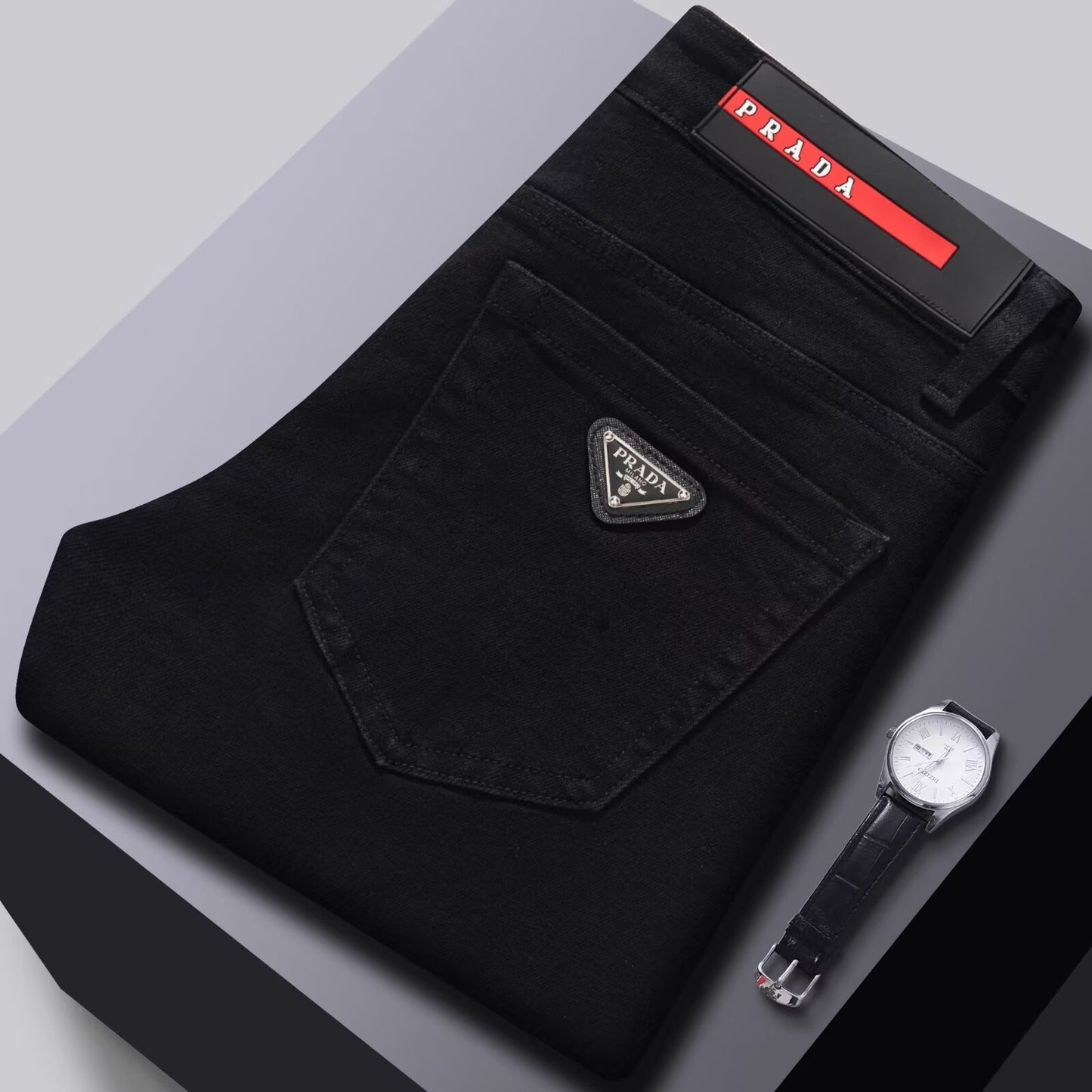 PRADA Vaqueros Negros Slim Fit Hombre
