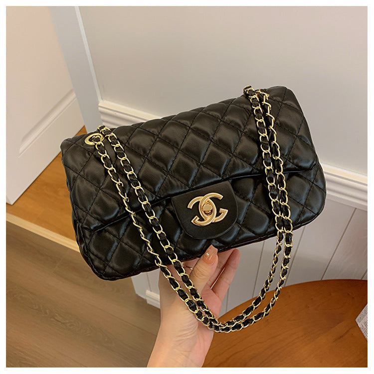 Nuevos bolsos transfronterizos para mujer 2023 nuevos bolsos minimalistas y de moda de diamante tweed pequeños bandolera de un solo hombro bolsos cuadrados pequeños
