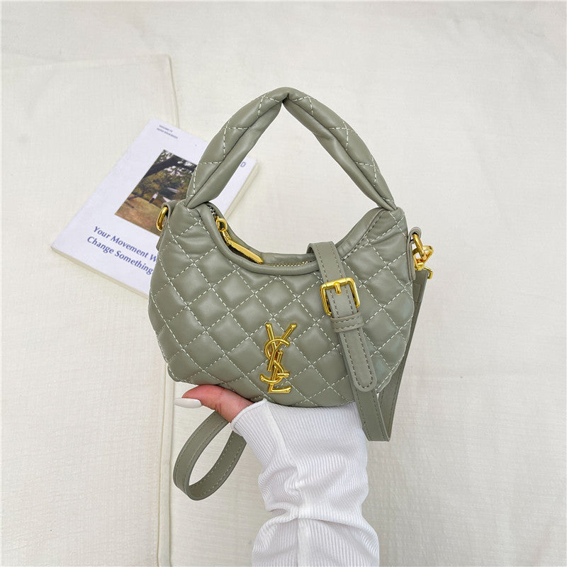 Bolso cruzado de un solo hombro bordado con diseño de bolso transfronterizo para mujer, diseño de bolso de mano de nicho, con patrón de diamantes bordado y vendido