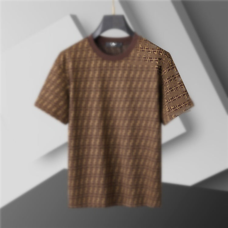 Camiseta de repuesto de algodón de lujo de alta gama transfronteriza, de manga corta de cuello redondo, moda veraniega, dropshipping casual versátil 1