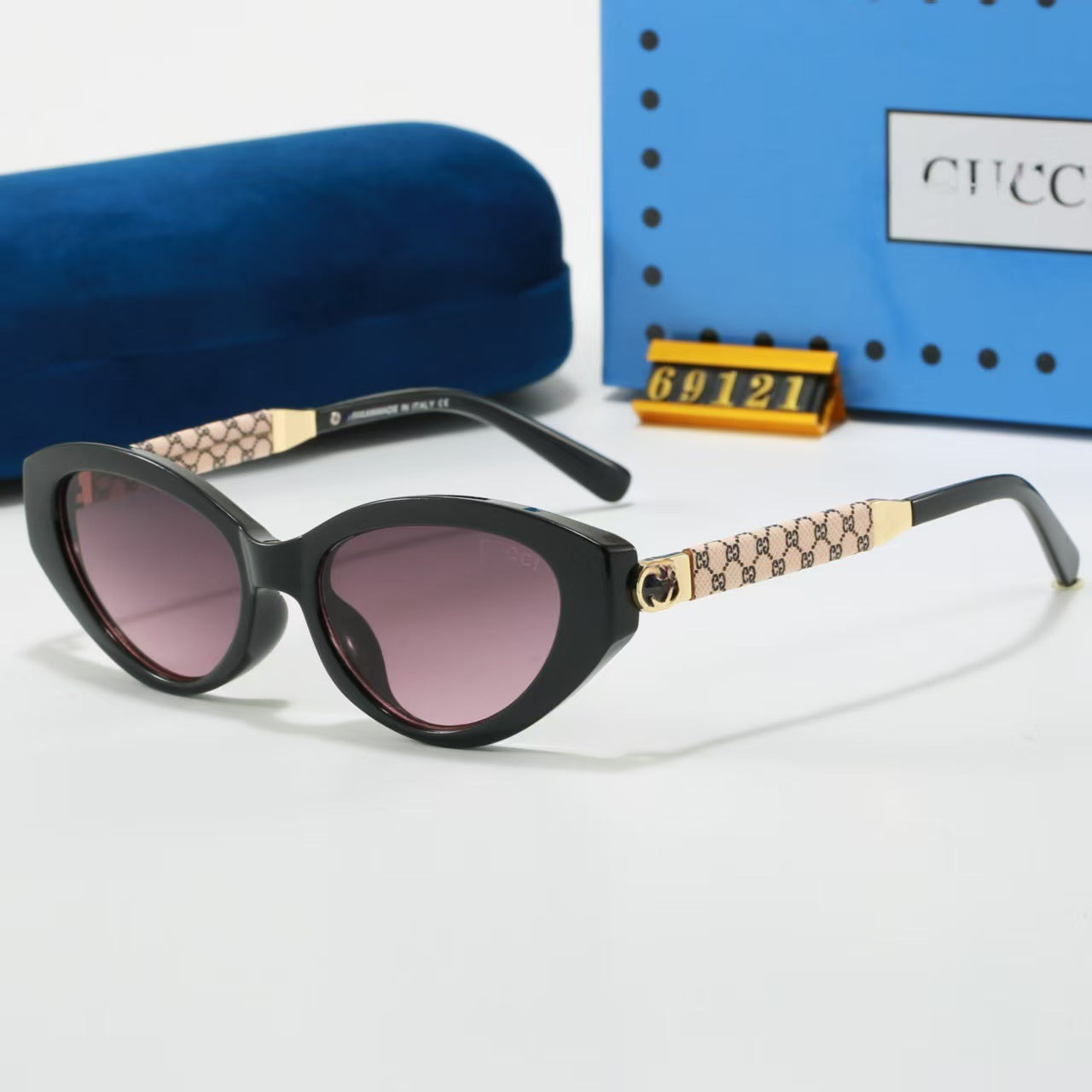 Gafas de sol de montura pequeña con ojo de gato 2025, protección UV premium, gafas ligeras de lujo para vacaciones,