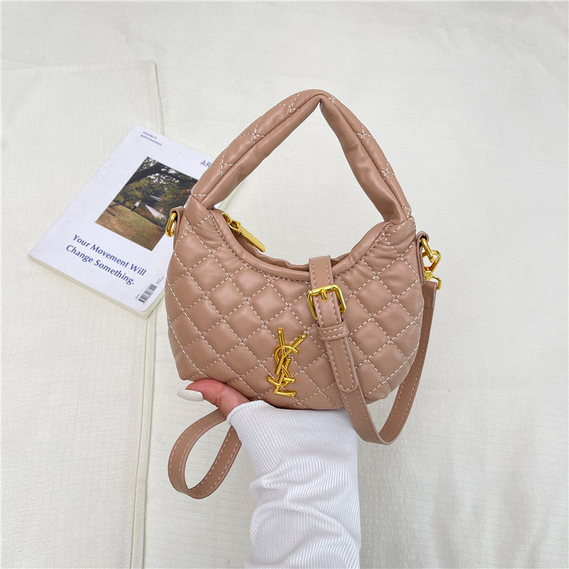 Bolso cruzado de un solo hombro bordado con diseño de bolso transfronterizo para mujer, diseño de bolso de mano de nicho, con patrón de diamantes bordado y vendido