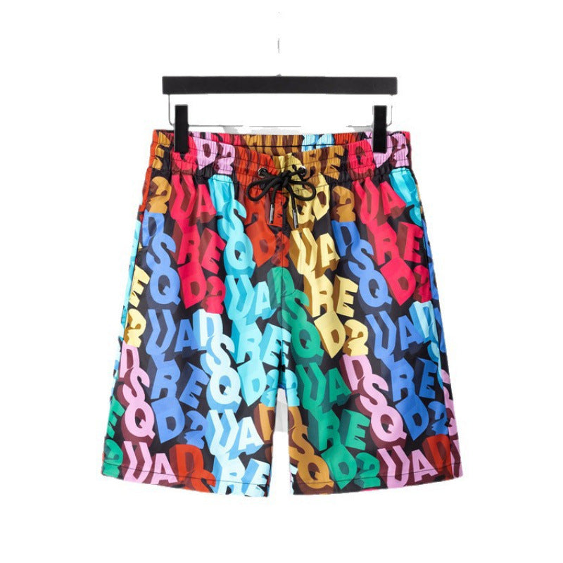 Nuevos pantalones cortos 3D transfronterizos para verano, pantalones cortos de playa de cinco puntas con cinturón, ropa masculina, unisex, versátil y transpirable, estilo británico de moda en comercio exterior