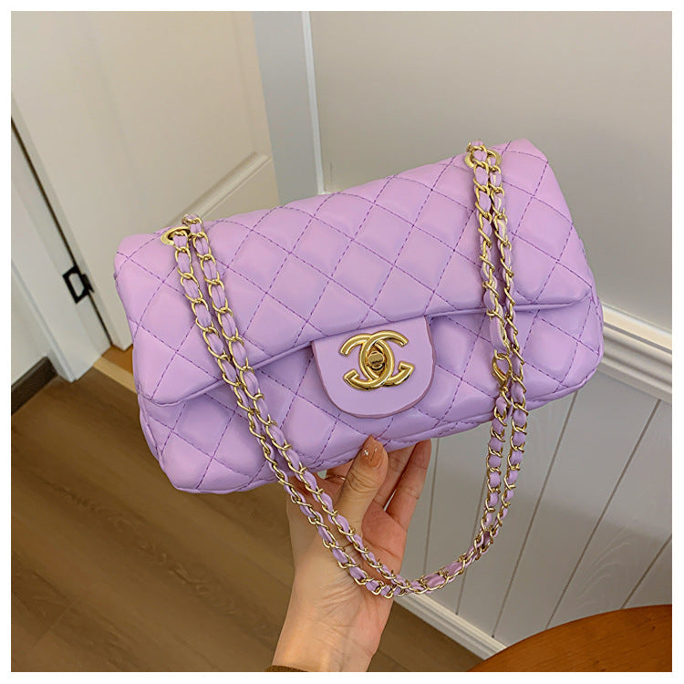 Nuevos bolsos transfronterizos para mujer 2023 nuevos bolsos minimalistas y de moda de diamante tweed pequeños bandolera de un solo hombro bolsos cuadrados pequeños
