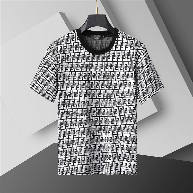 Camiseta de repuesto de algodón de lujo de alta gama transfronteriza, de manga corta de cuello redondo, moda veraniega, dropshipping casual versátil 1
