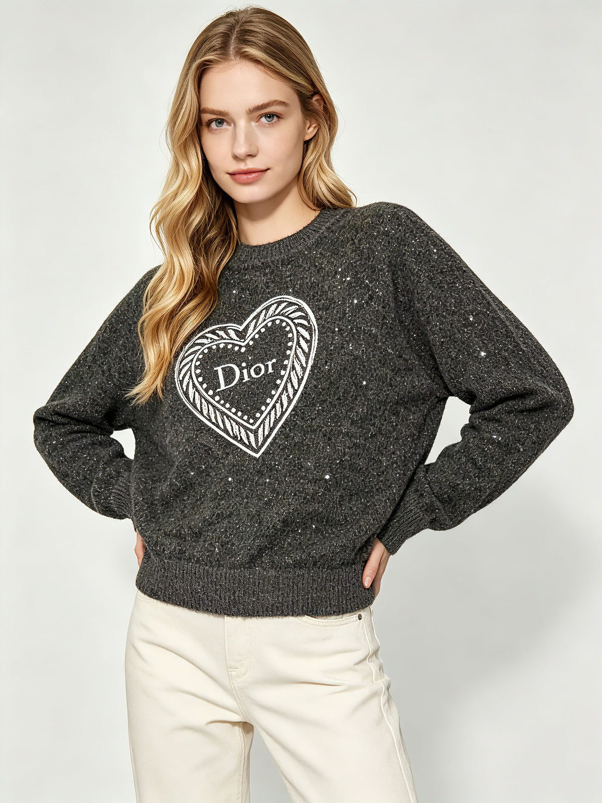 Jacquard Sequin Sweater D | Autumn Winter
