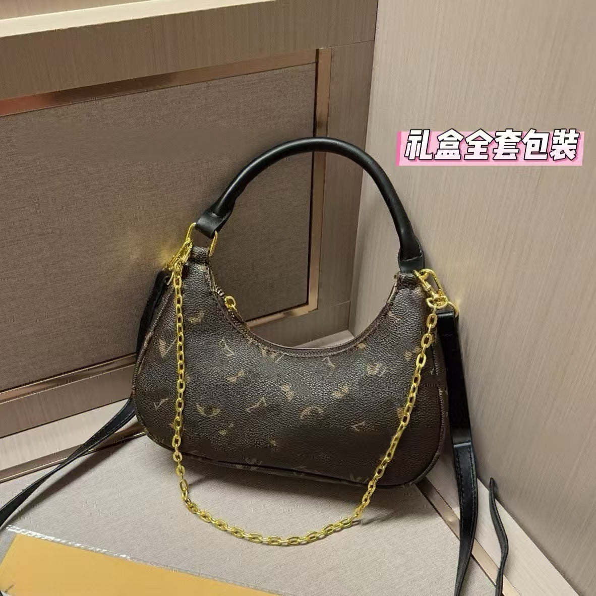 Nuevo bolso clásico Crescent transfronterizo 2025, bolso versátil de mano para llevar, bolso cruzado de un solo hombro de moda para mujer, bolso Pea Moon