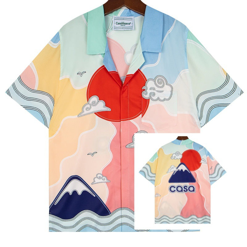 Set de camiseta de manga corta con letras de un partido de fútbol CASA de primavera/verano, jersey holgado y de moda para hombres