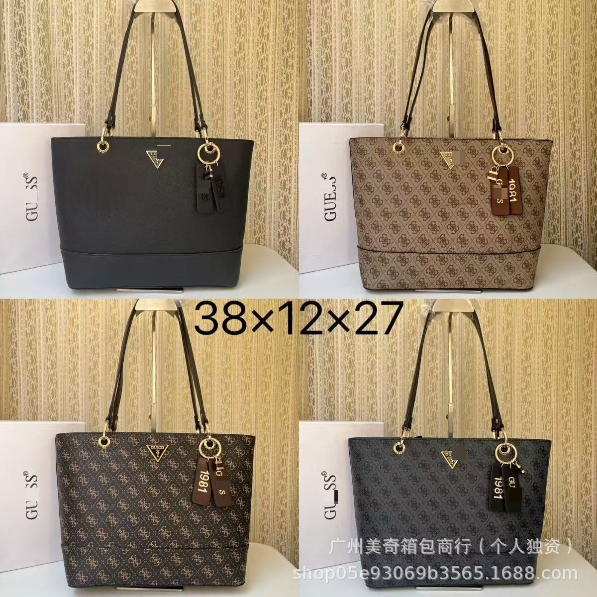 GS Comercio Exterior Moda europea y americana Bolso de mamá colgante Colgante Bolso de compra Bolsa grande con cubo estampado Bolso de un solo hombro para mujeres