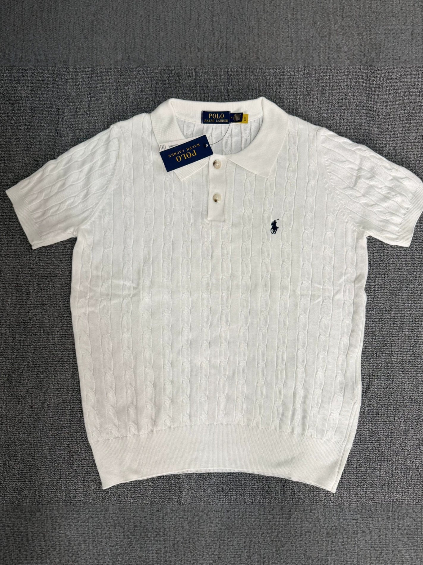 Polo de verano transfronterizo con coleta de caballo bordada de hombre, camisa de pelo de algodón puro de manga corta con solapa