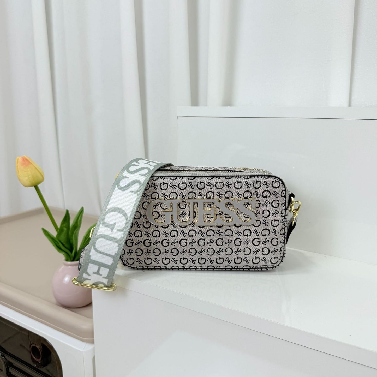 Bandolera Cámara Premium | Doble Cremallera Marca en Relieve