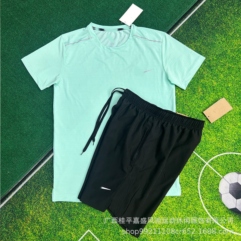 Pantalones cortos deportivos transpirables para hombre, deportes tejidos y transpirables, entrenamiento de atletismo para estudiantes, entrenamiento de atletismo, carrera, fitness, traje de secado rápido para hombres