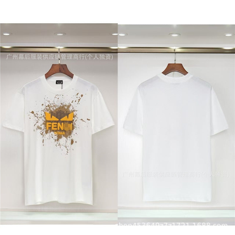 Versión correcta de la tendencia de lujo de París B: 26SS nuevo bordado unisex con cuello redondo, camiseta de algodón de manga corta y manga corta, comercio exterior