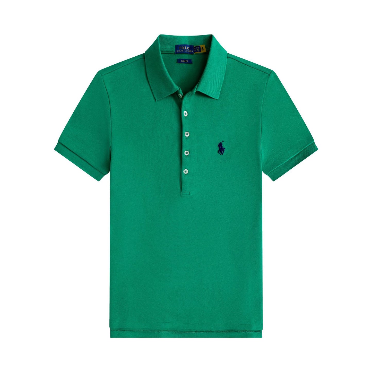Logo de Summer Little Horse 2026: Polo de manga corta para mujer, camisa Paul de mujer de cinco botones ajustada, camiseta de algodón puro con cuello abatible