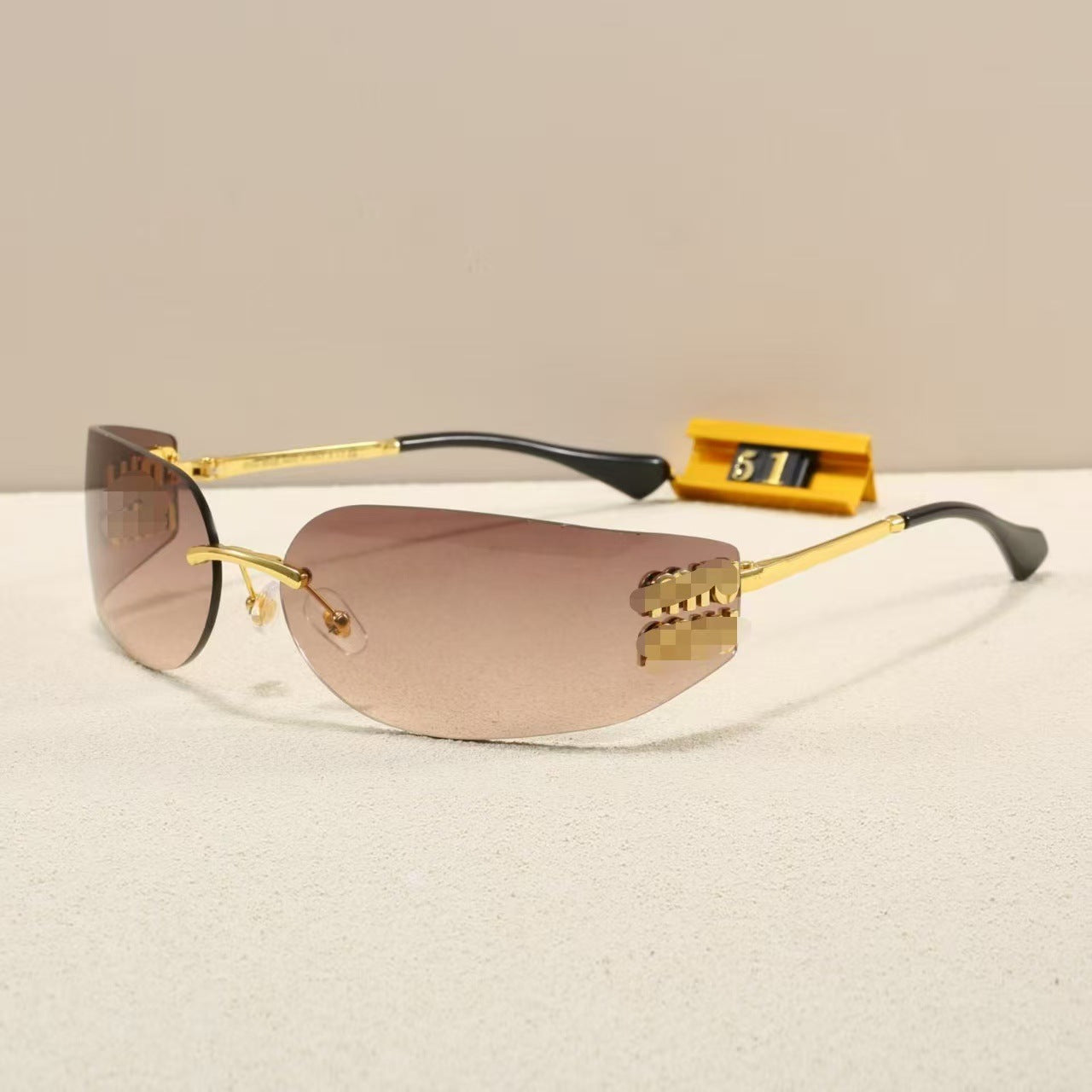 Gafas de sol segmentadas sin montura M Family 2025, gafas de sol 51S de Jang Wonyoung, gafas de montura estrecha para mujer