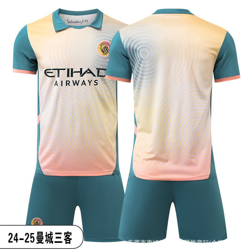 26 27 Camiseta de local del Manchester City, set de equipación de fútbol de la Premier League 9 de Haaland, equipación de entrenamiento infantil, nueva camiseta