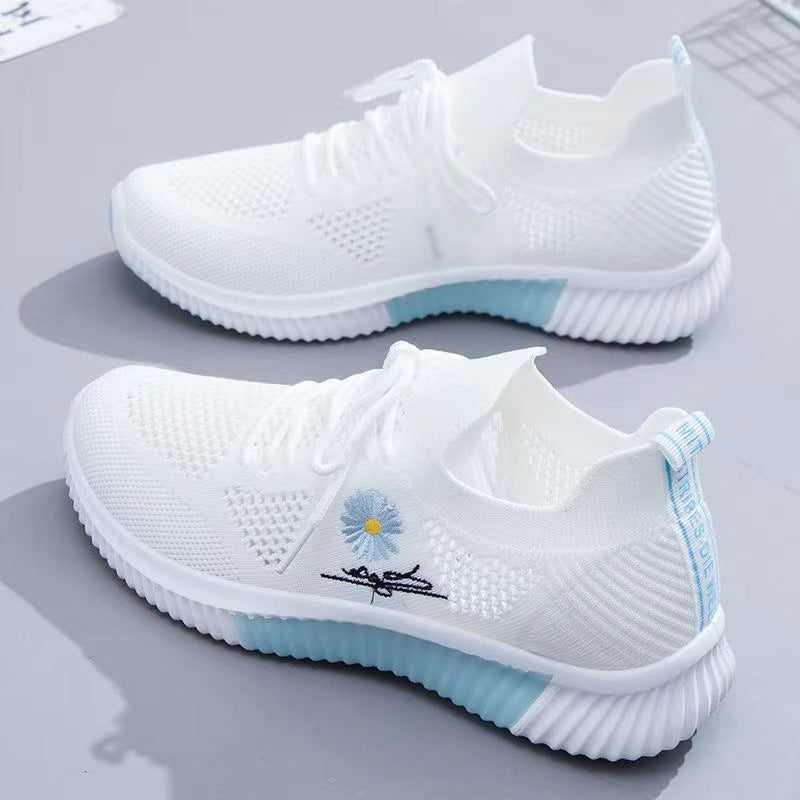 Flyweave 2026 Nuevas zapatillas de mujer para primavera y verano Zapatillas versátiles de malla para correr Calzado para estudiantes Al por mayor Calzado casual para mujer
