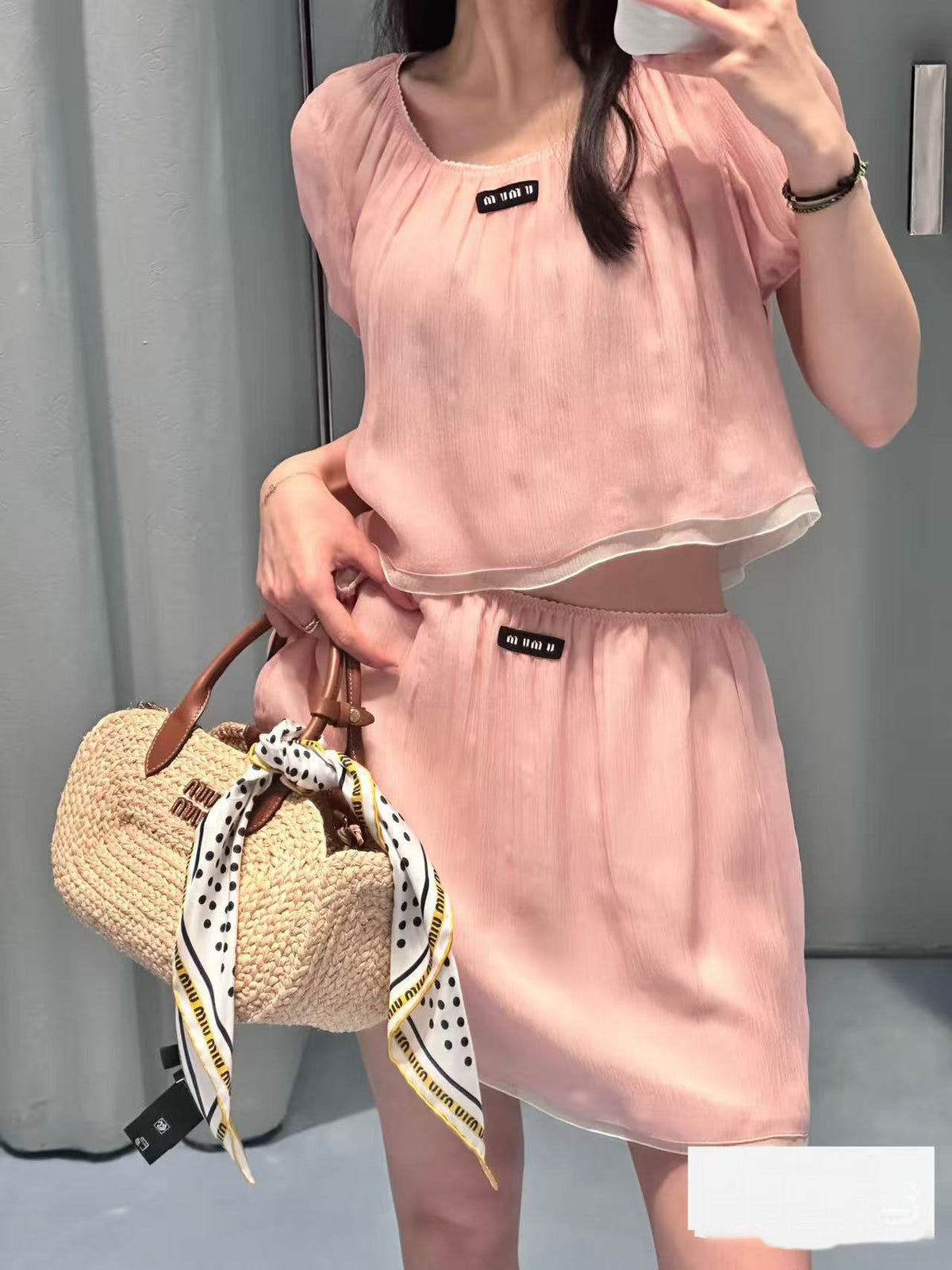 MM Pink Women's Set | Three-Layer Skirt