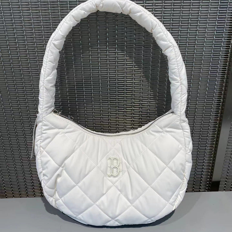 Bolso de la MLB coreana edición completa en relieve en relieve bolso sencillo de NY de moda versátil casual para mujer, novedad