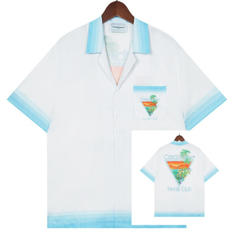 Set de camiseta de manga corta con letras de un partido de fútbol CASA de primavera/verano, jersey holgado y de moda para hombres