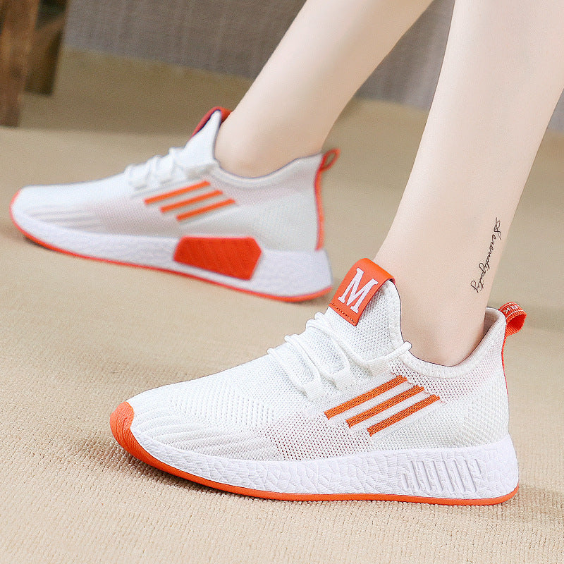 Flyweave 2026 Nuevas zapatillas de mujer para primavera y verano Zapatillas versátiles de malla para correr Calzado para estudiantes Al por mayor Calzado casual para mujer