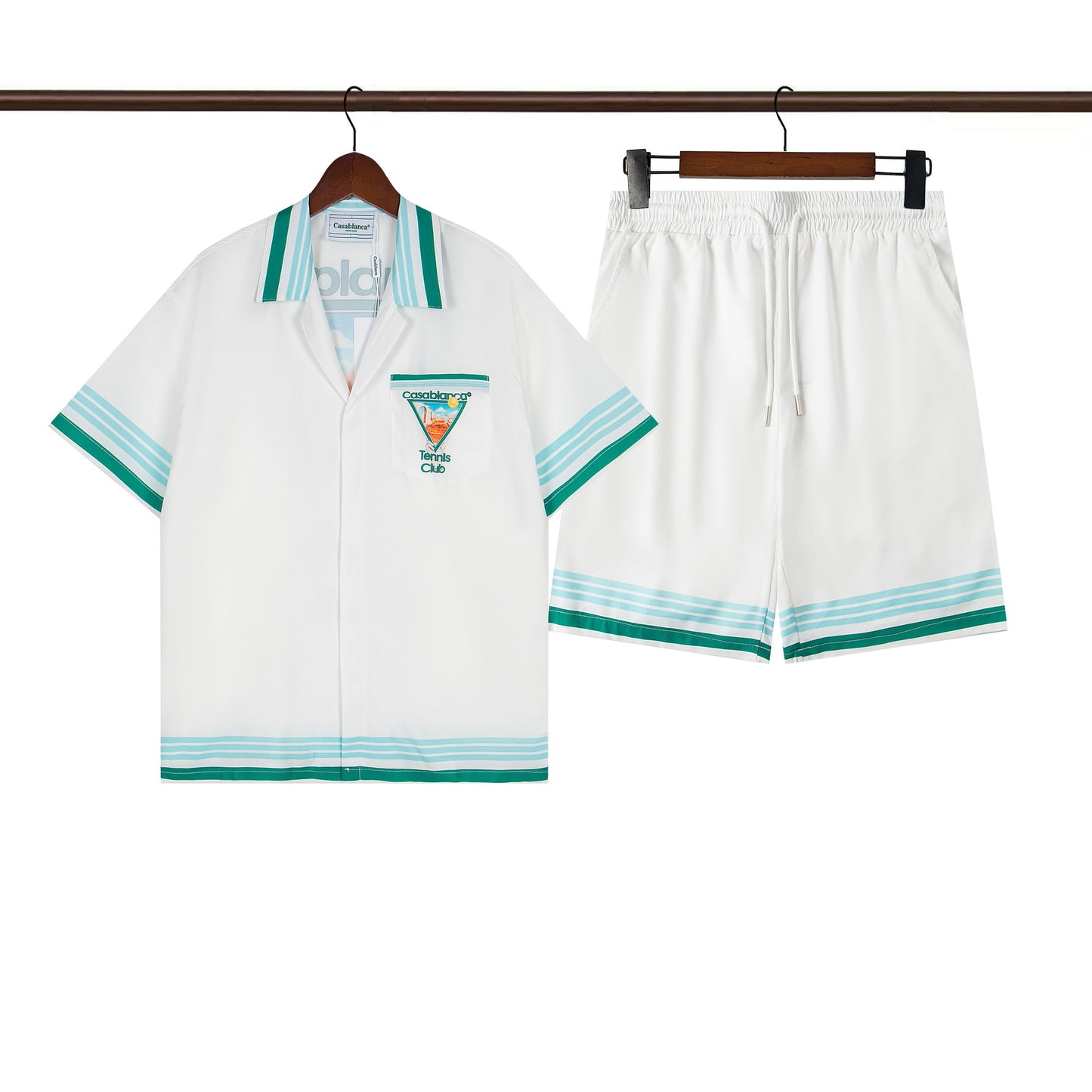 Set de camiseta de manga corta con letras de un partido de fútbol CASA de primavera/verano, jersey holgado y de moda para hombres