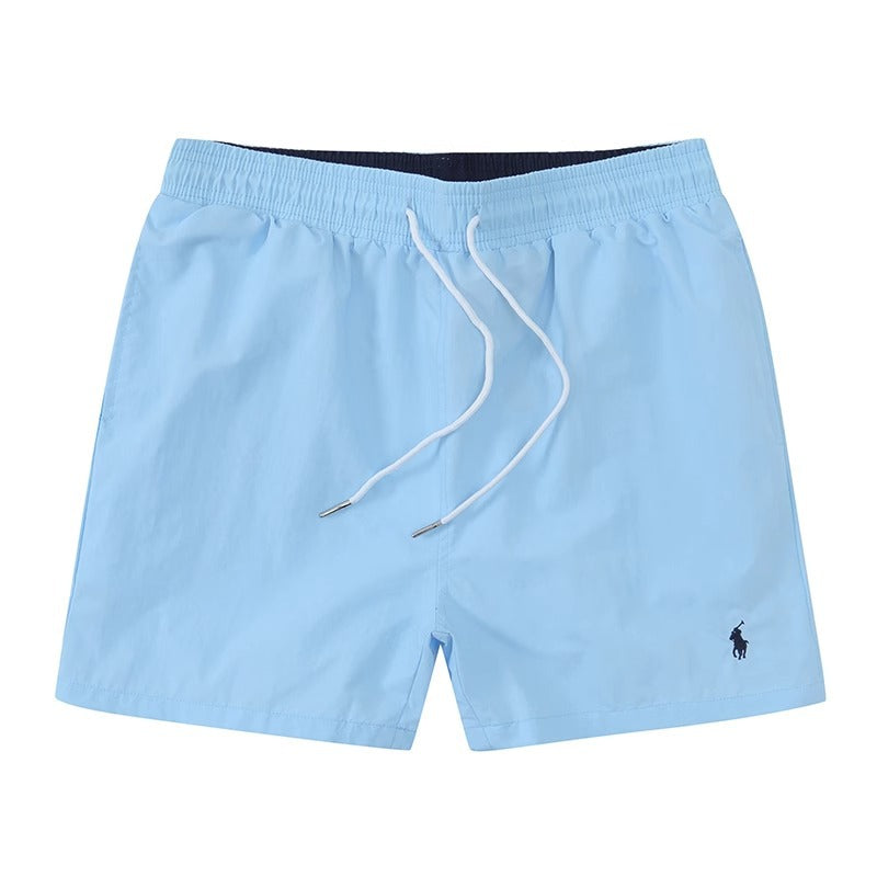 Polo de playa masculino de verano 2026 Shorts surf de tres puntas bordados con cordones Rápido Pantalones deportivos holgados Casual para casa