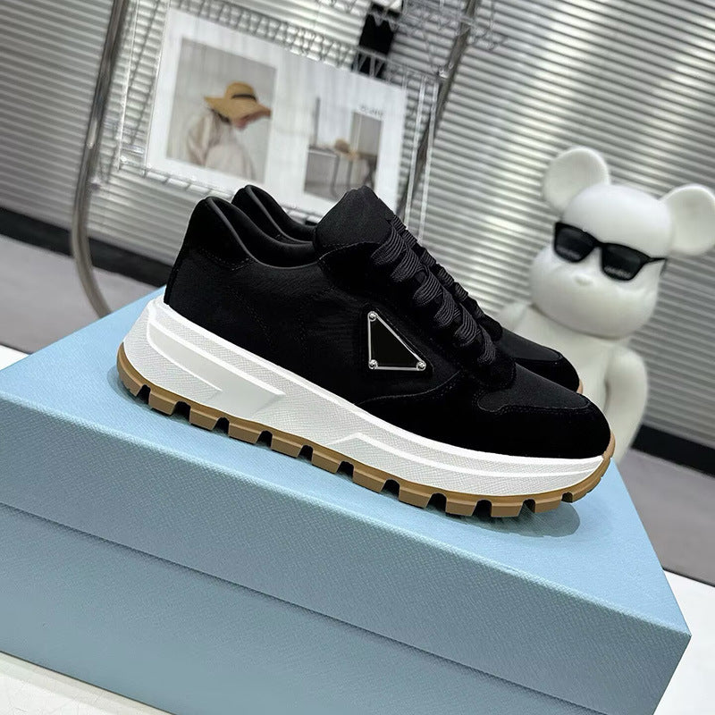Zapatillas Spot P, nueva marca triangular, cordones de cuero informales, ropa baja, comercio internacional transfronterizo masculino de suela gruesa