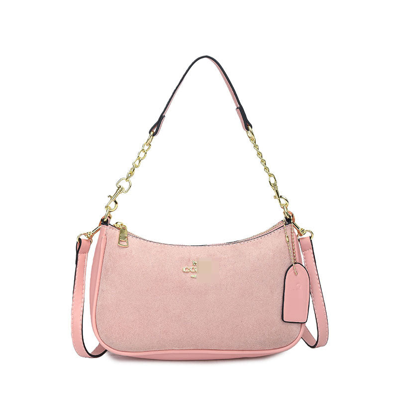 Bolso para la axila de mujer, bolso con cadena estampado en las axilas, elegante bolso ligero de lujo en forma de media luna, bolso bandolera con estampado de leopardo, bolso de alta gama en forma de media luna