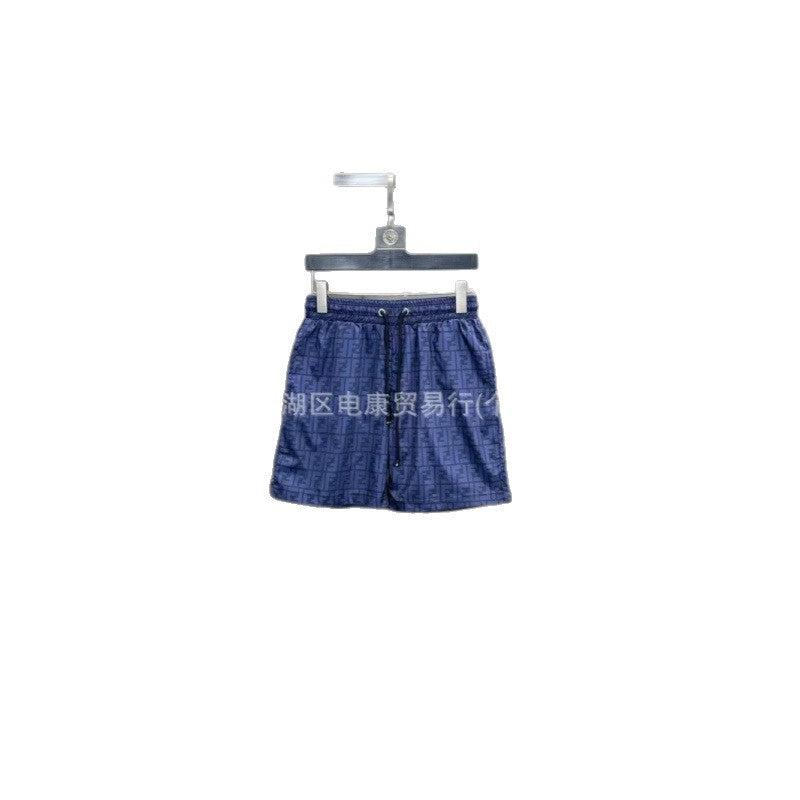 Pantalones cortos de playa de hombre con doble letra F de comercio exterior transfronterizo, pantalones cortos de baño de playa, pantalones cortos casuales elásticos de secado rápido