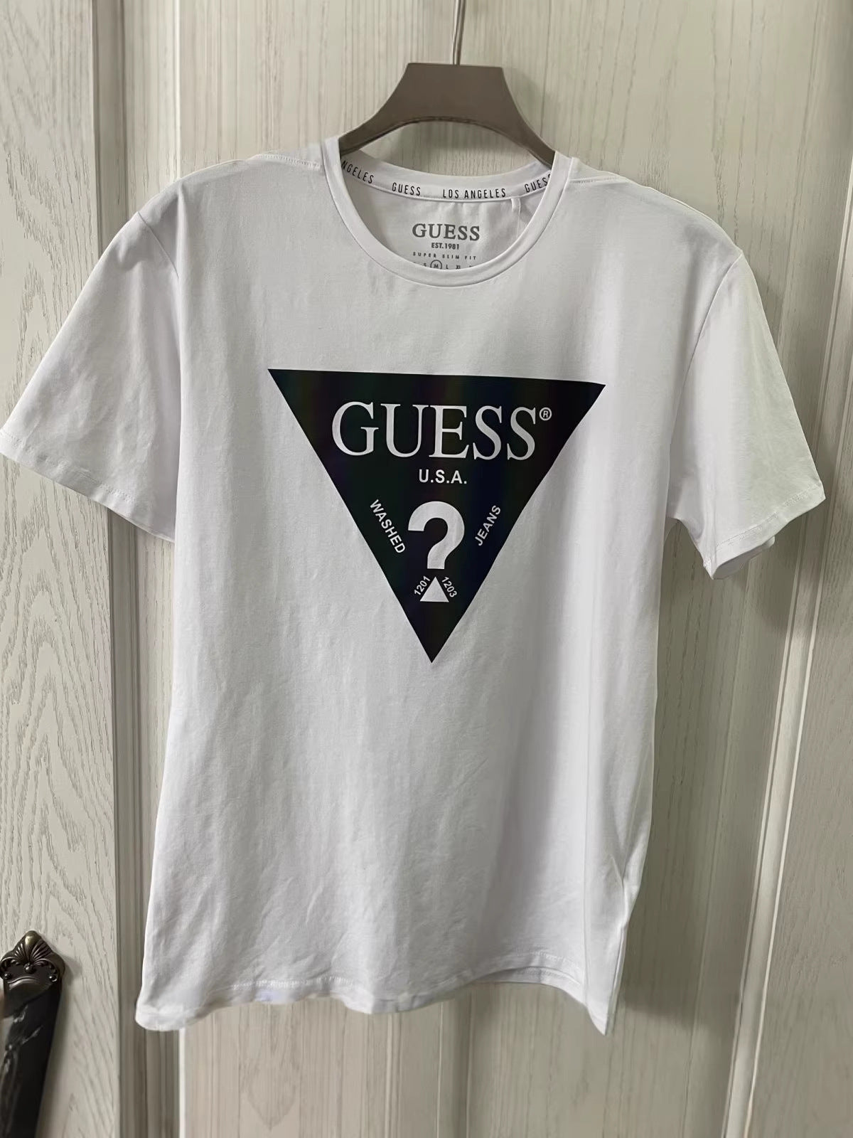 Camisa de talla grande con el logo reflectante transfronterizo de GUE para el verano