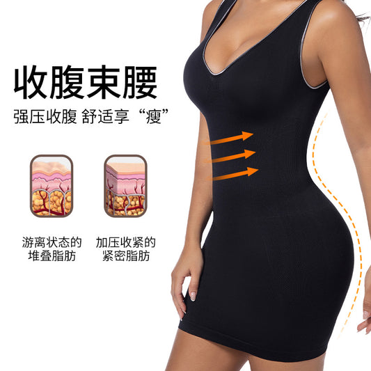 Europa transfronteriza, América, primavera y verano, nueva falda envolvente sin mangas con cintura abdominal, vestido chaleco con forma sencilla, vestido de mujer sin rastros