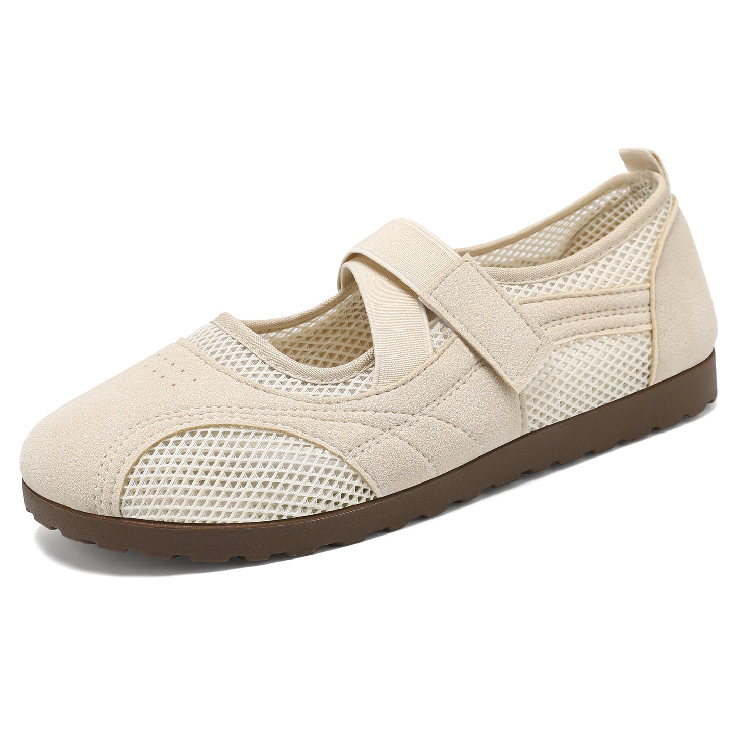 Zapatos de mujer Mary Jane 2026 Verano nuevos Zapatos de malla recortados Velcro Zapatos Casual Versátiles Zapatos de mujer