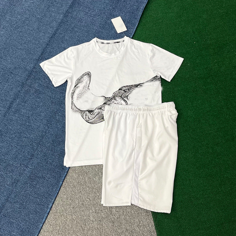 Men's Sportswear Set | Quick-Dry Ice Silk T-Shirt + Shorts