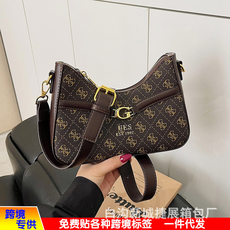 El bolso cruzado de monograma de alta gama de 2026 para mujer de un solo hombro de tendencia y muy vendido de moda para mujer