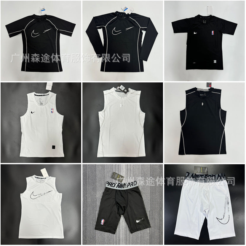 Fitted sports t-shirt, short and long sleeve, breathable, running, fitness, soccer, basketball training base layer, quick-dry, high elasticity