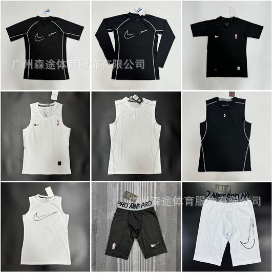 T-shirt de sport ajusté, manches courtes et longues, respirant, running, fitness, football, couche de base pour le basket-ball, séchage rapide, haute élasticité