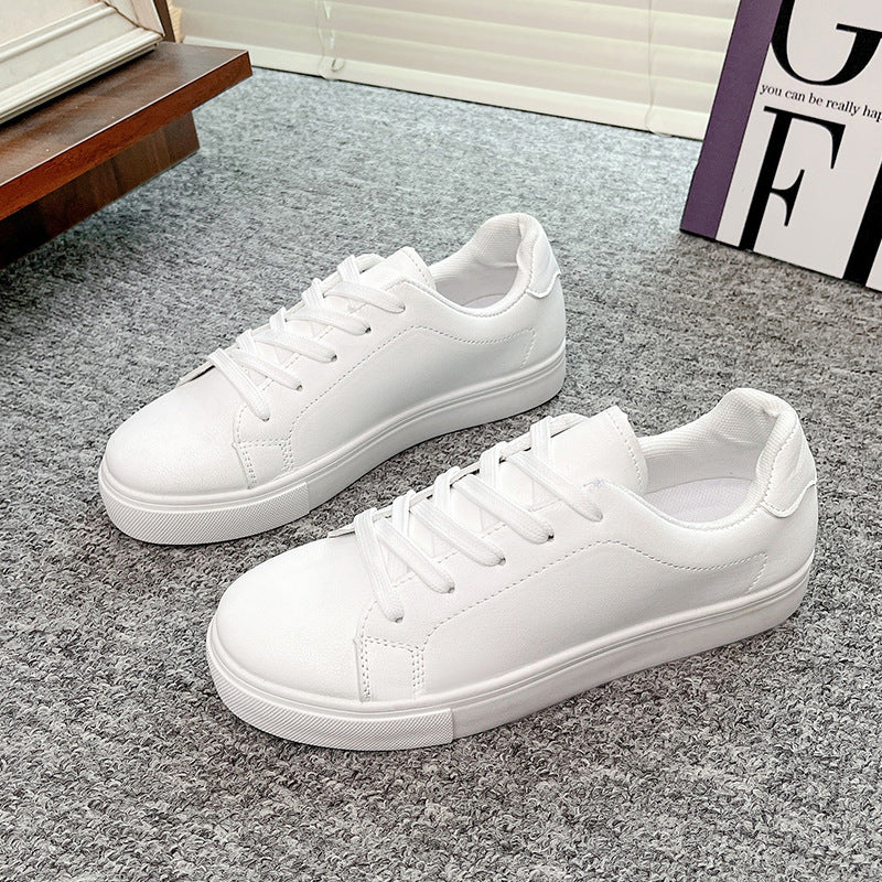 Zapatillas blancas explosivas transfronterizas de Amazon, zapatillas nuevas para estudiantes con cordones de primavera y verano, zapatillas de correr con suela blanda, zapatillas antideslizantes de suela plana para mujer