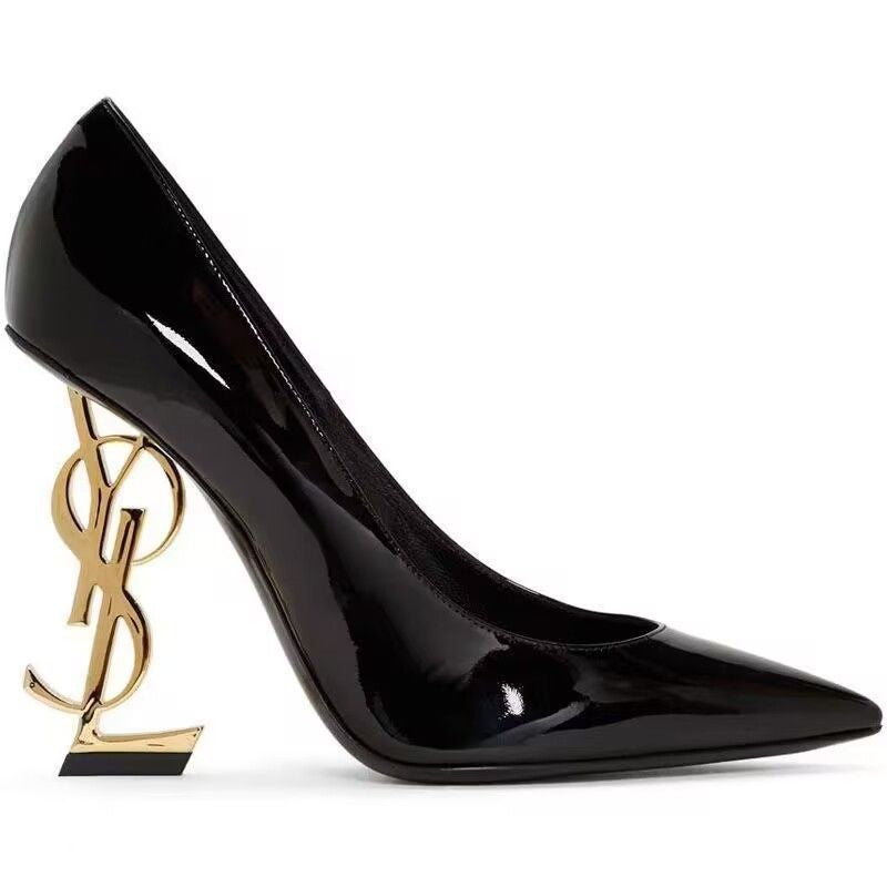 Sandalias de tacón alto de una tira en stock de fábrica para mujer, superventas de hebilla para comercio exterior, tacones altos a juego con letras de celebridades para mujer