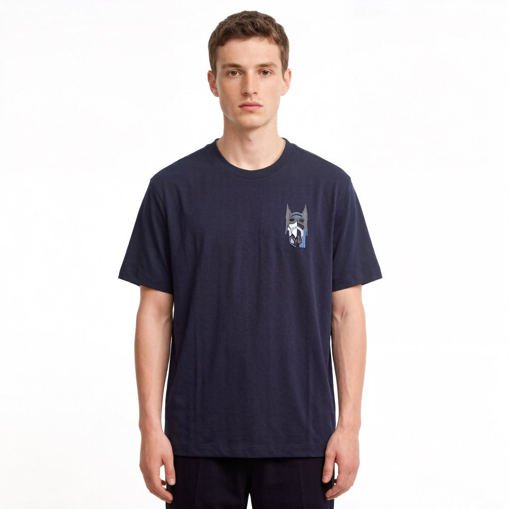 Camiseta H | Bordado Y Cuello Redondo