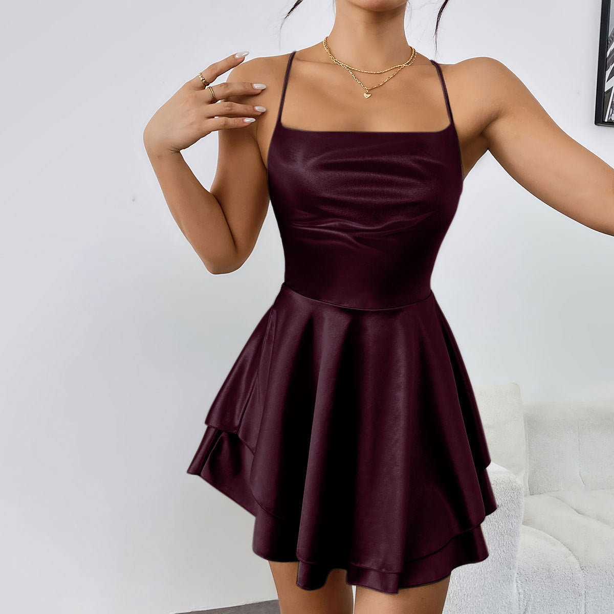 Vestido sin Mangas Mujer Plisado Adelgazante | Moda Verano 2026