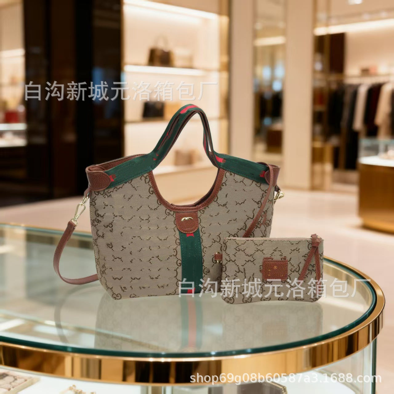 Comercio exterior mayorista transfronterizo de Guangzhou, modelo de alta edición doble grande para las axilas, bolso cruzado de un solo hombro colgante, cubo de gran capacidad