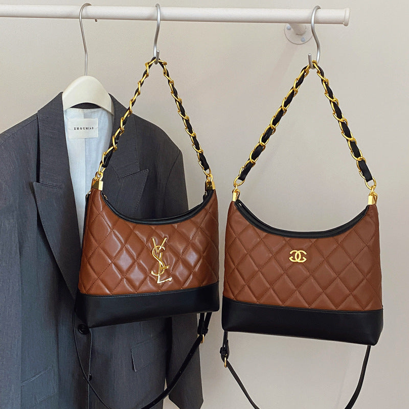 Bolso ligero de lujo estilo Chanel para mujer, nuevo bolso de 2025 con cadena de bordado con diamantes y un solo hombro para salidas y bandolera