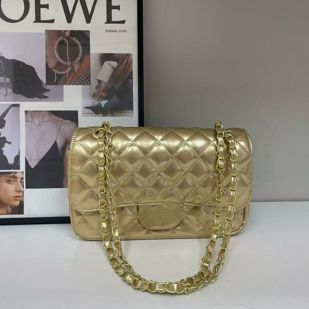Women's Rhinestone Chain Crossbody Bag | Luxury Fashion | No Box