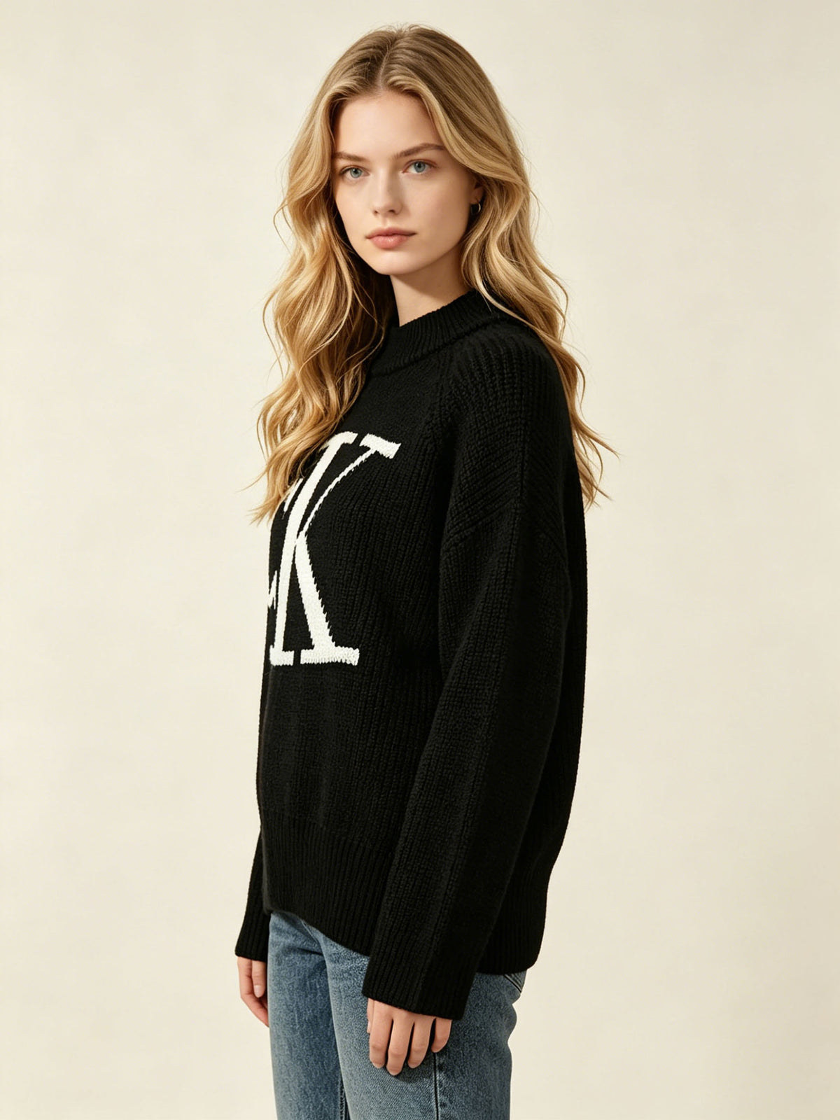 Jersey De Mujer CK | Cuello Alto Y Estilo Casual