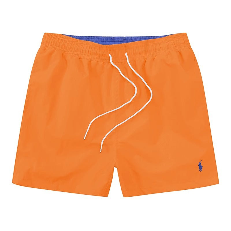 Polo de playa masculino de verano 2026 Shorts surf de tres puntas bordados con cordones Rápido Pantalones deportivos holgados Casual para casa