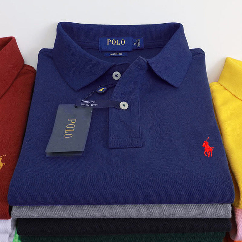 Polo Manga Corta Bordado Poni Hombre | Verano Solapa Casual